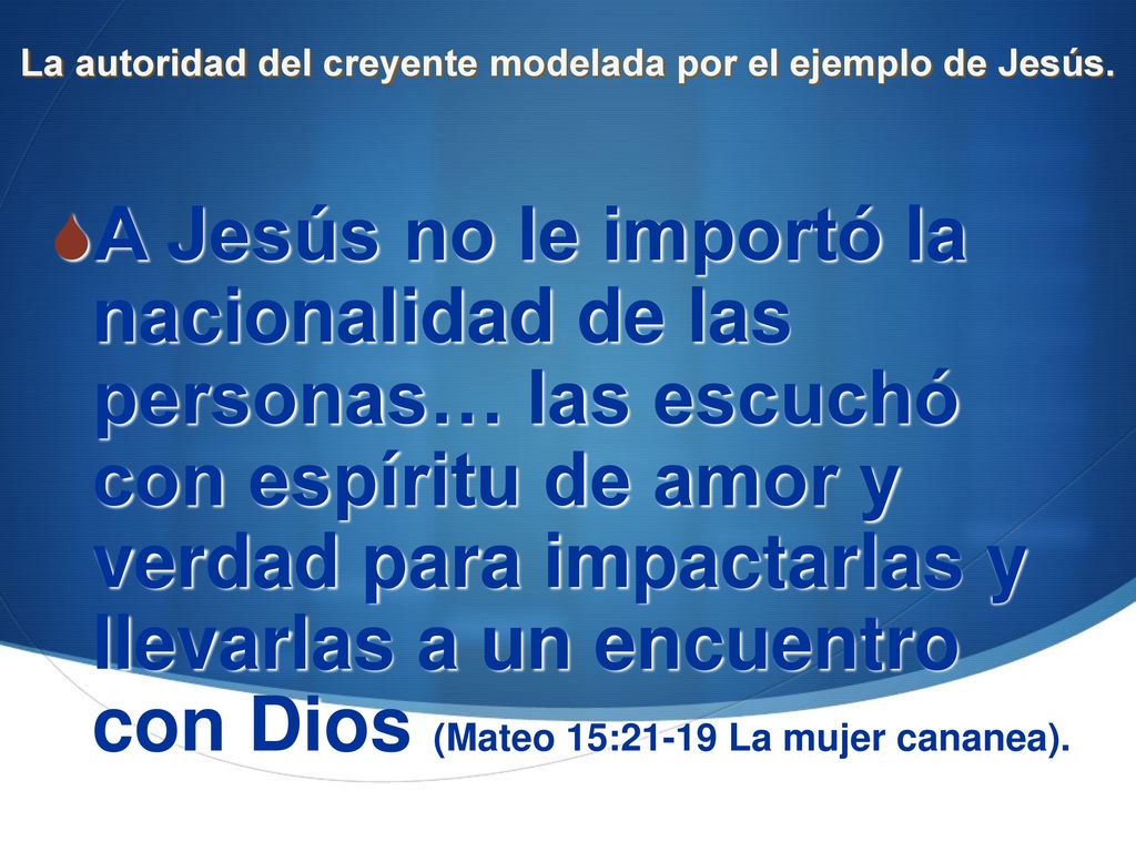 La autoridad del creyente modelada por el ejemplo de Jesús.