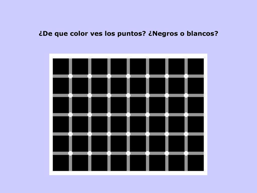 ¿De que color ves los puntos ¿Negros o blancos