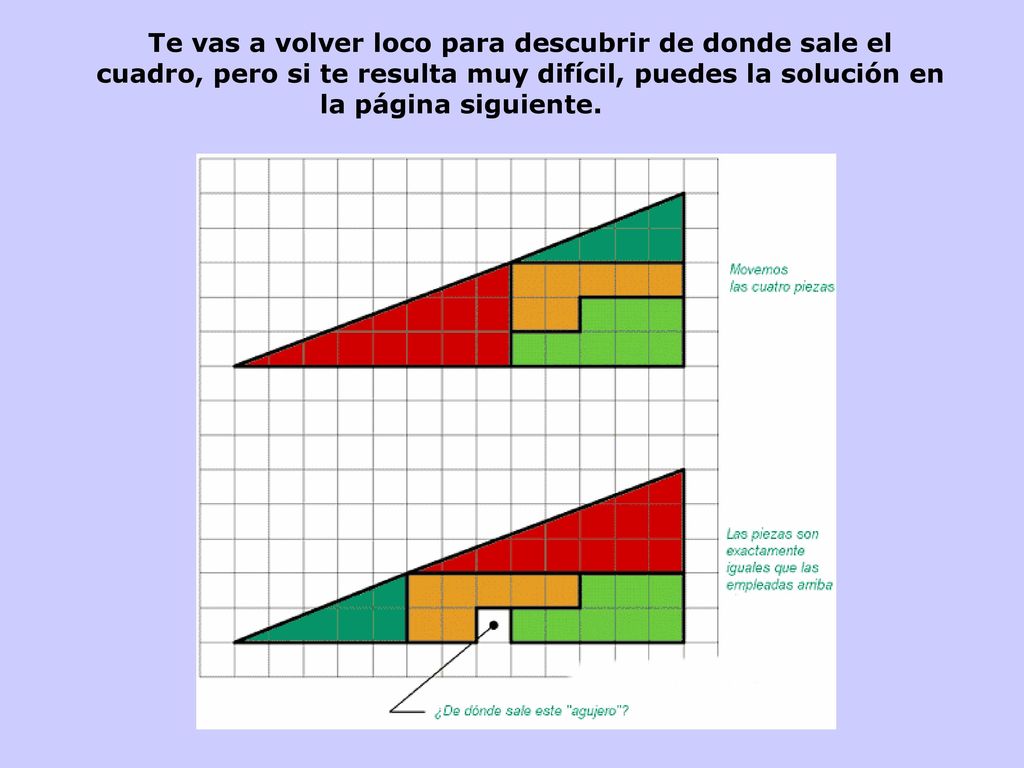 Te vas a volver loco para descubrir de donde sale el cuadro, pero si te resulta muy difícil, puedes la solución en la página siguiente.solución