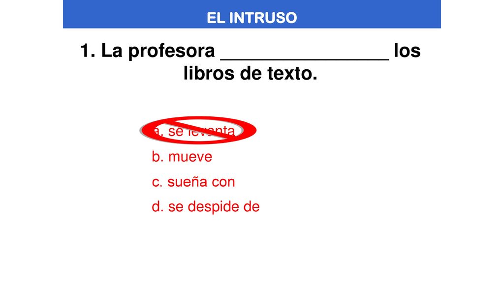 1. La profesora ________________ los libros de texto.