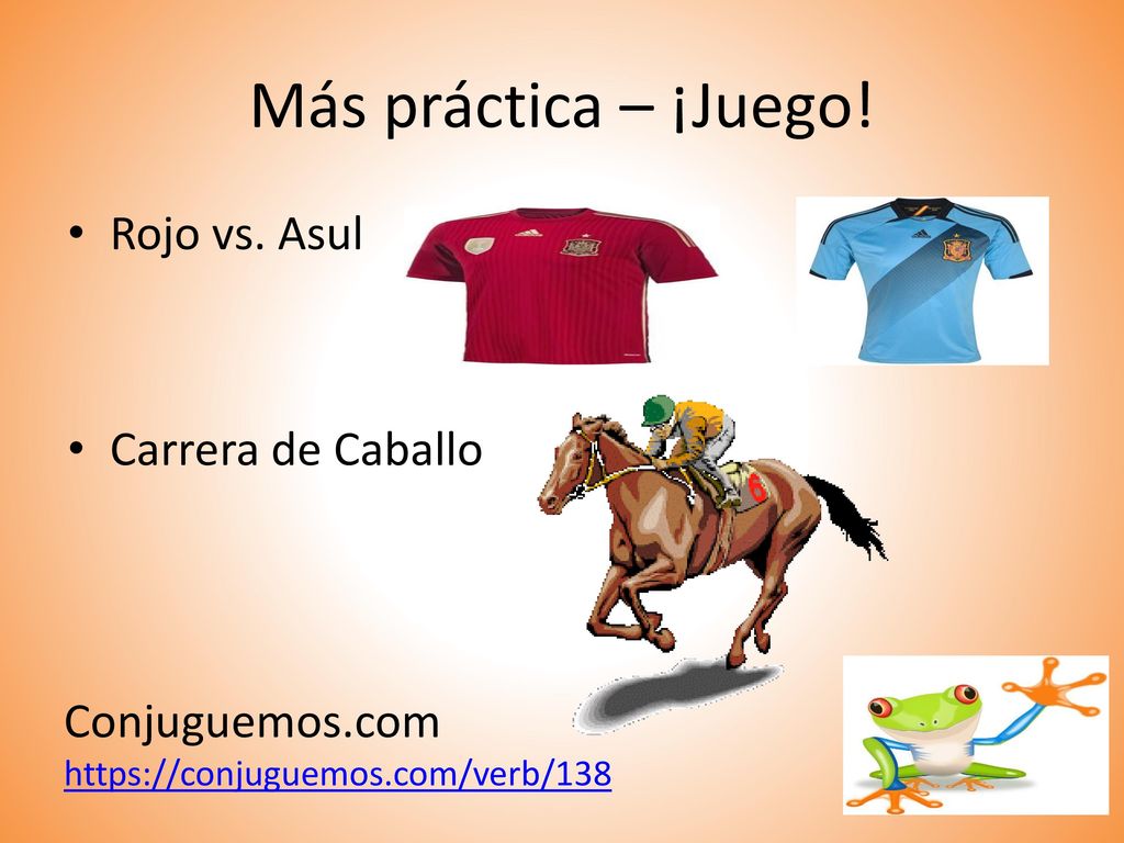 Más práctica – ¡Juego! Rojo vs. Asul Carrera de Caballo