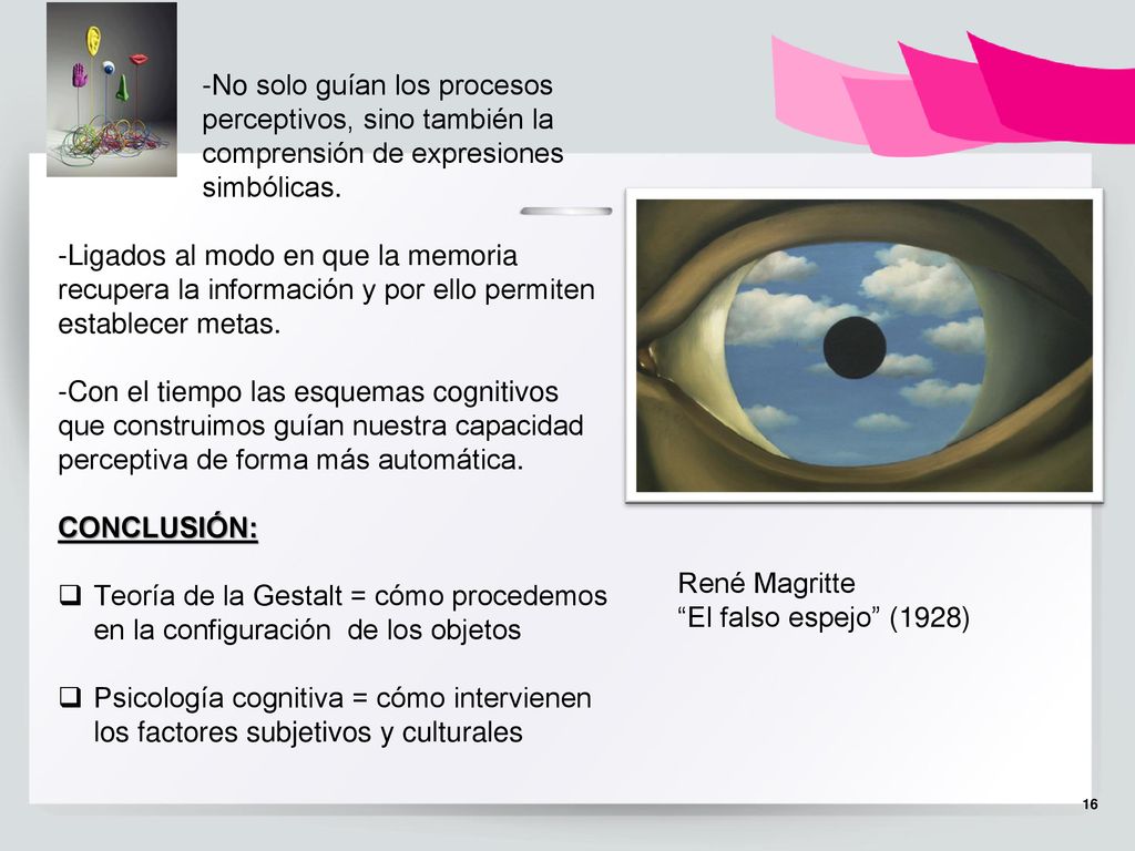 -No solo guían los procesos perceptivos, sino también la comprensión de expresiones simbólicas.