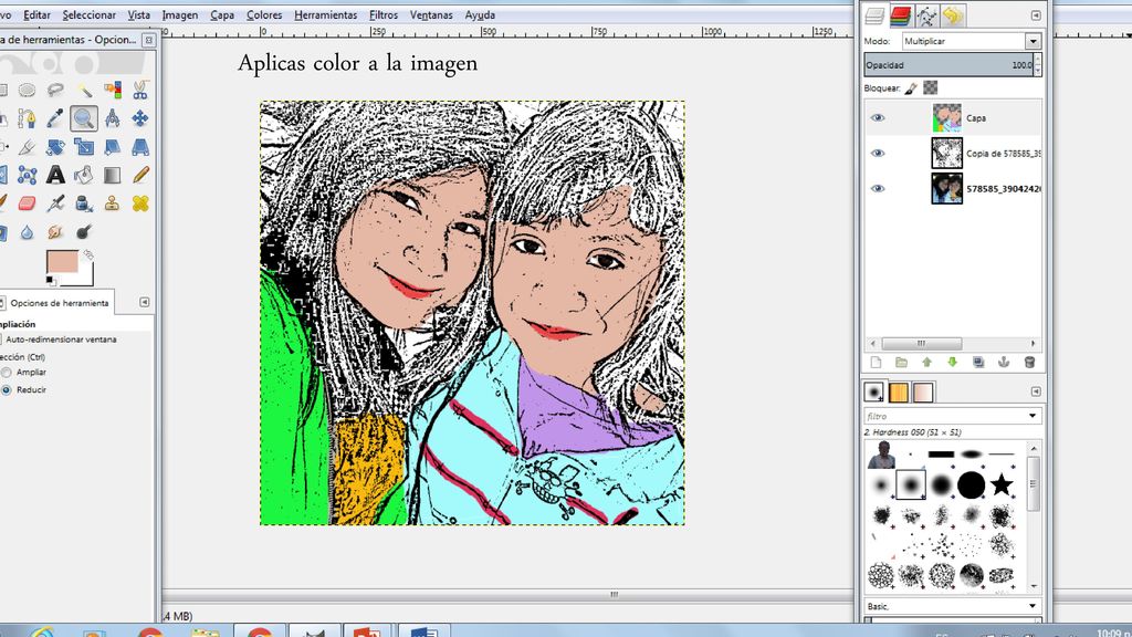 Aplicas color a la imagen