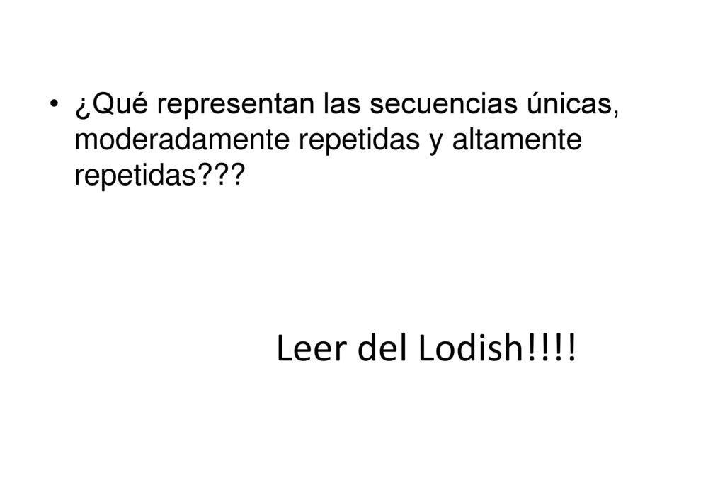 ¿Qué representan las secuencias únicas, moderadamente repetidas y altamente repetidas