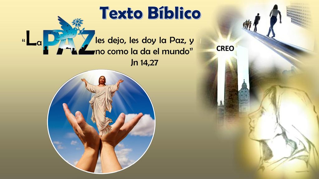 Texto Bíblico La les dejo, les doy la Paz, y no como la da el mundo