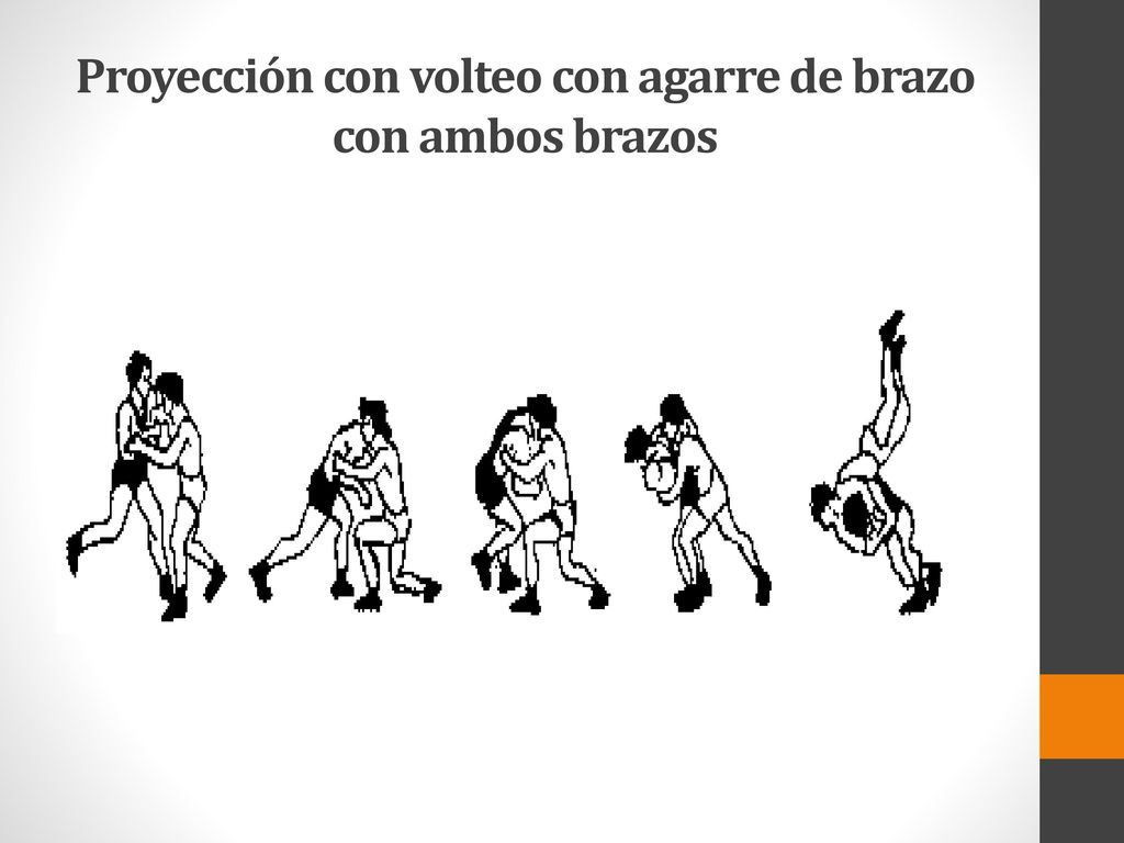 Proyección con volteo con agarre de brazo con ambos brazos