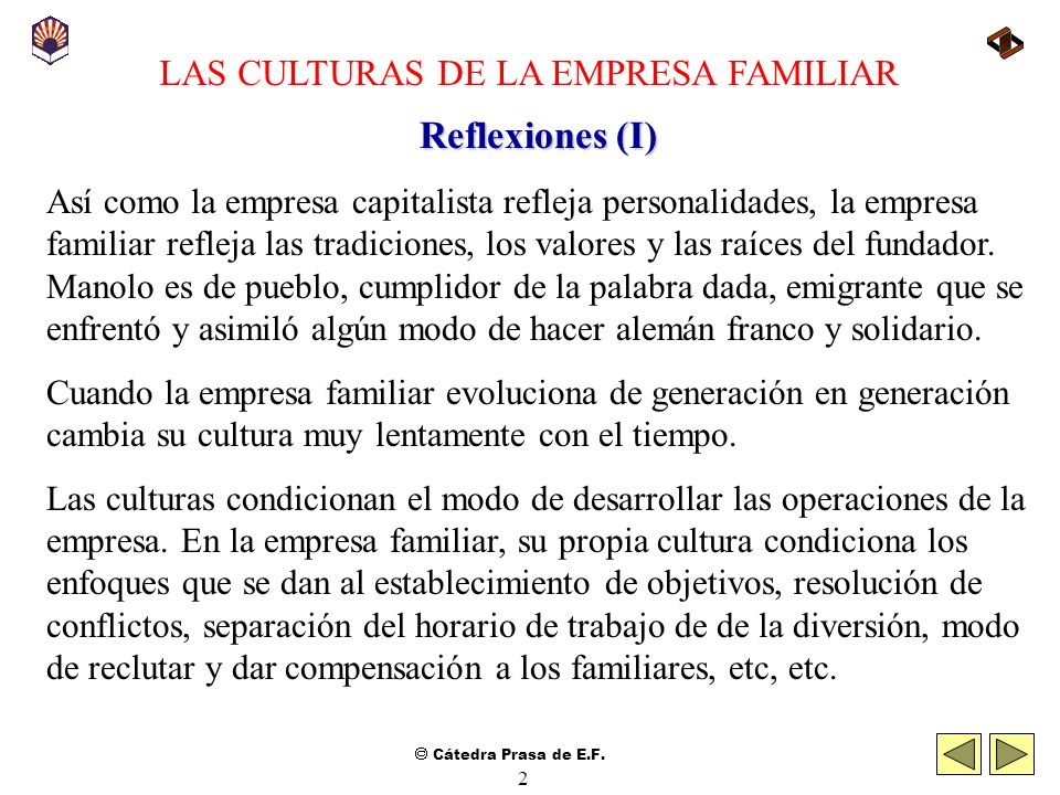 LAS CULTURAS DE LA EMPRESA FAMILIAR