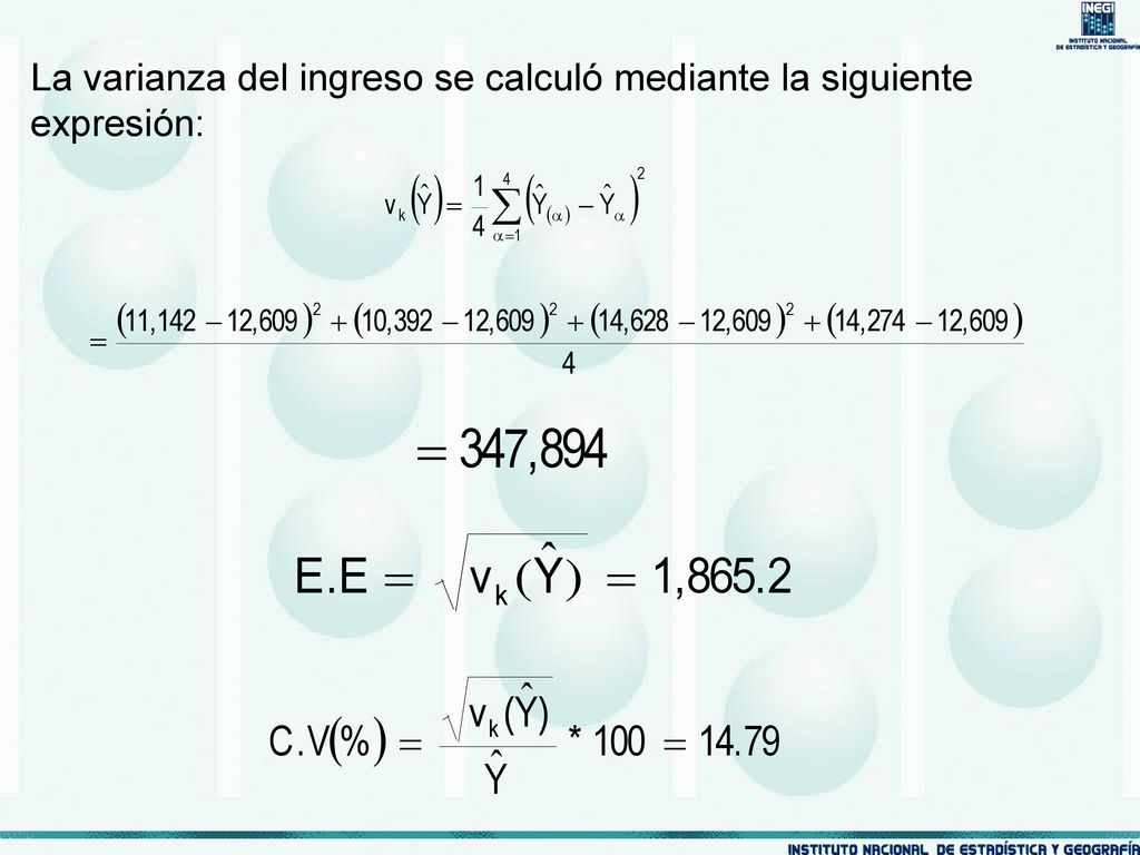 La varianza del ingreso se calculó mediante la siguiente expresión: