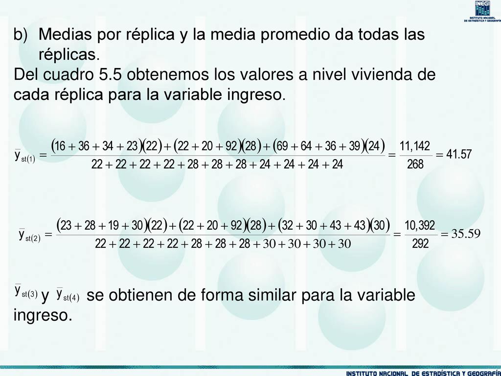 Medias por réplica y la media promedio da todas las réplicas.