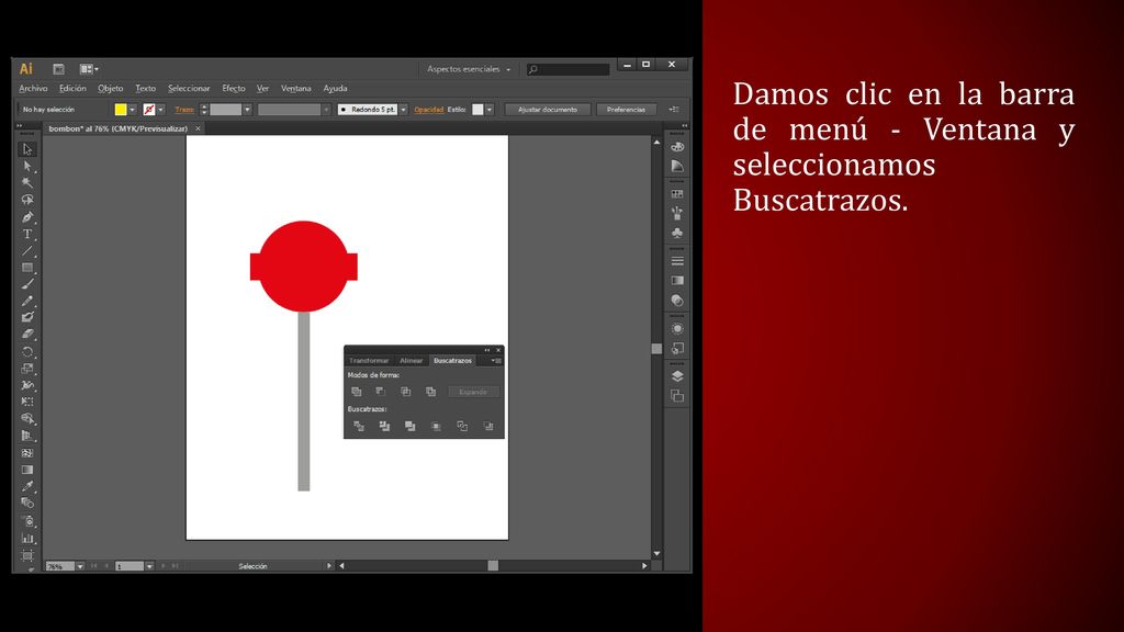 Damos clic en la barra de menú - Ventana y seleccionamos Buscatrazos.