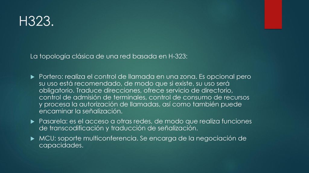 H323. La topología clásica de una red basada en H-323: