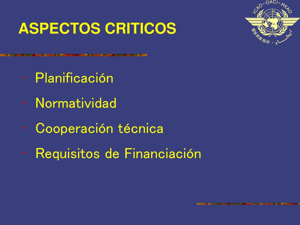 ASPECTOS CRITICOS Planificación Normatividad Cooperación técnica Requisitos de Financiación