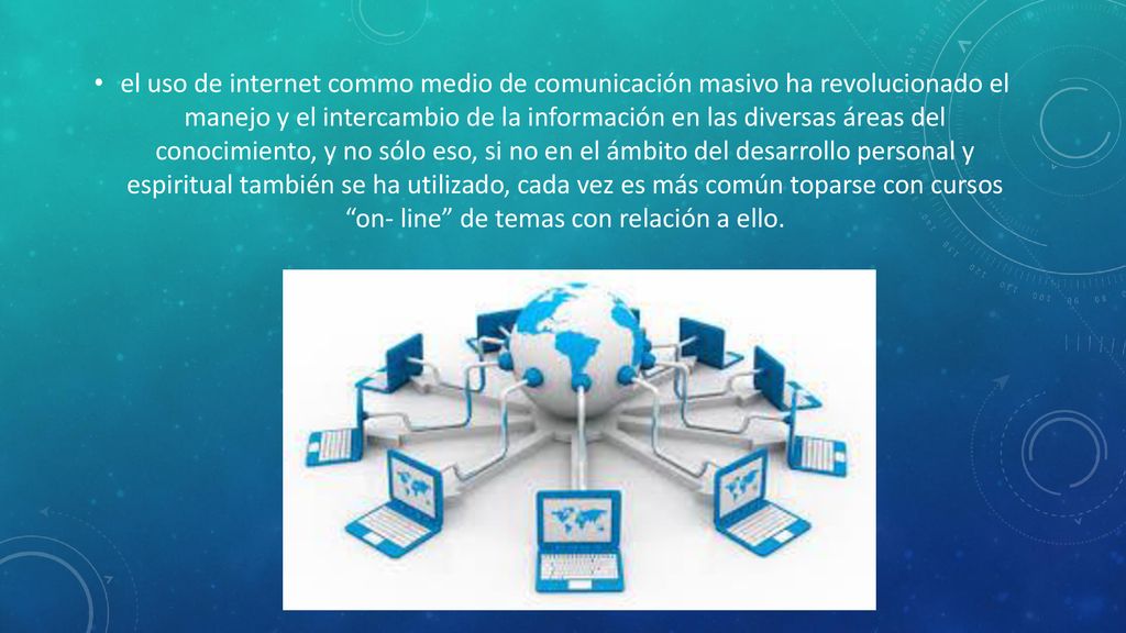el uso de internet commo medio de comunicación masivo ha revolucionado el manejo y el intercambio de la información en las diversas áreas del conocimiento, y no sólo eso, si no en el ámbito del desarrollo personal y espiritual también se ha utilizado, cada vez es más común toparse con cursos on- line de temas con relación a ello.