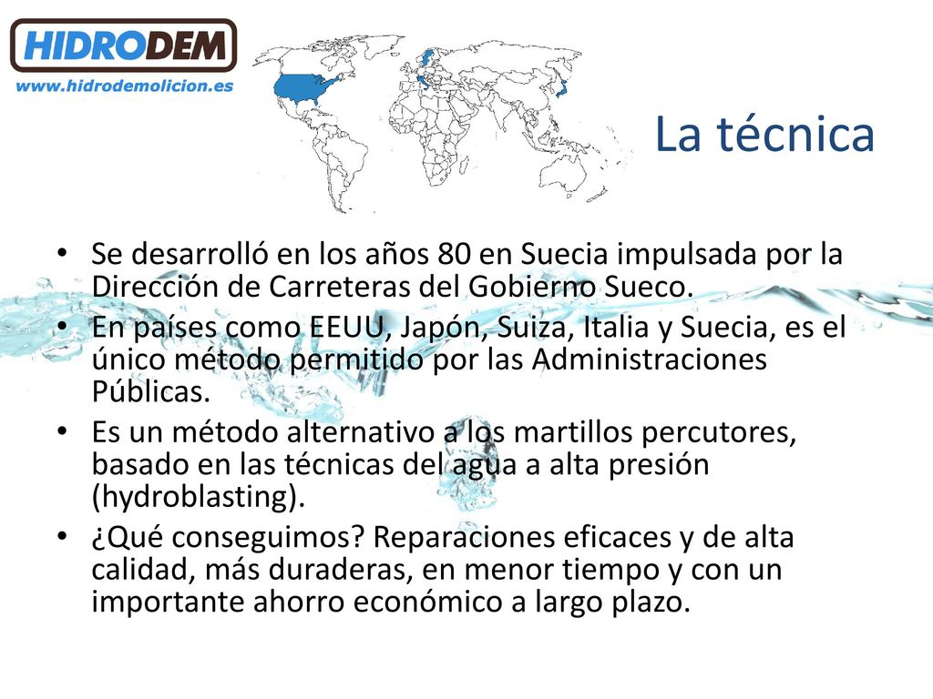 La técnica Se desarrolló en los años 80 en Suecia impulsada por la Dirección de Carreteras del Gobierno Sueco.