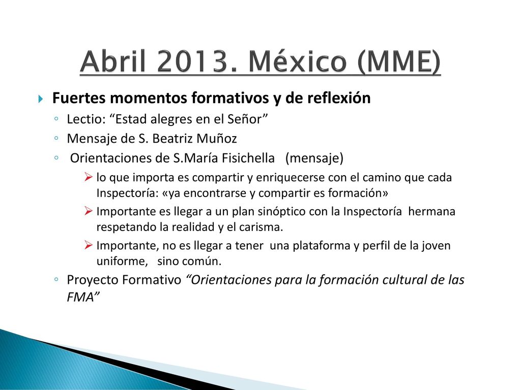 Abril México (MME) Fuertes momentos formativos y de reflexión
