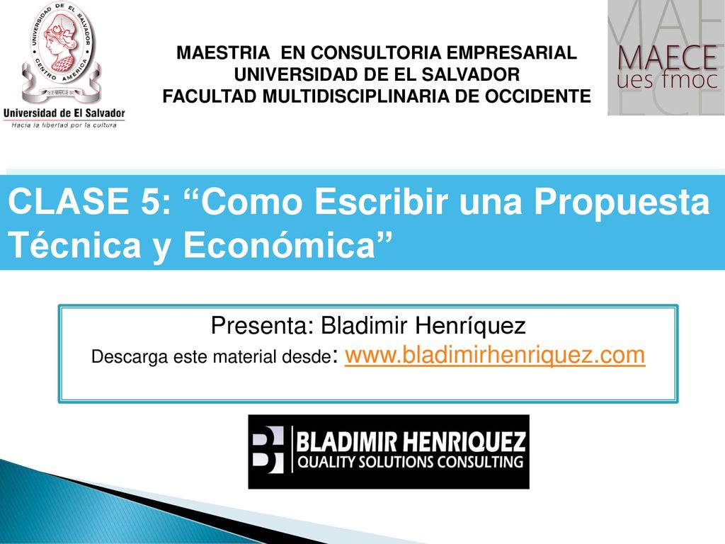 CLASE 5: “Como Escribir una Propuesta Técnica y Económica” - ppt descargar