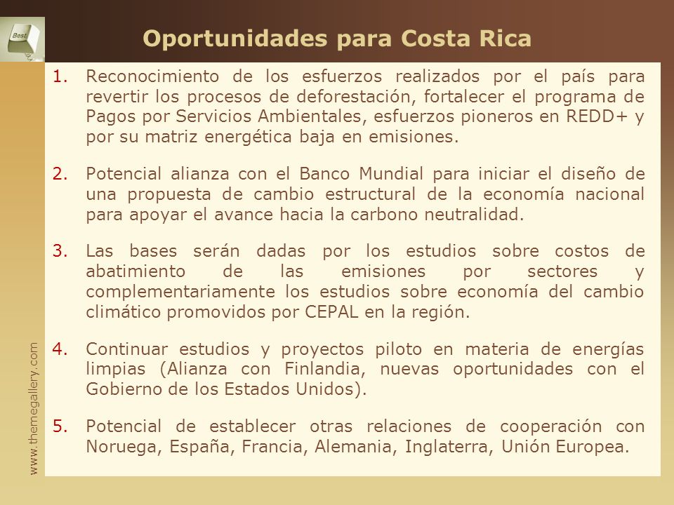 Oportunidades para Costa Rica