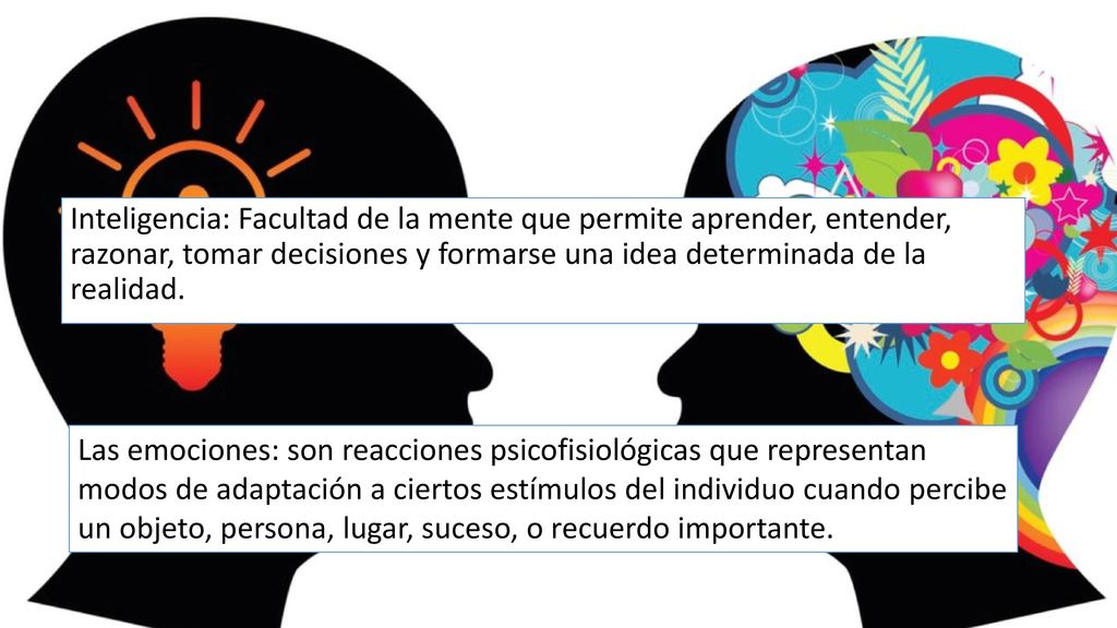 Inteligencia: Facultad de la mente que permite aprender, entender, razonar, tomar decisiones y formarse una idea determinada de la realidad.