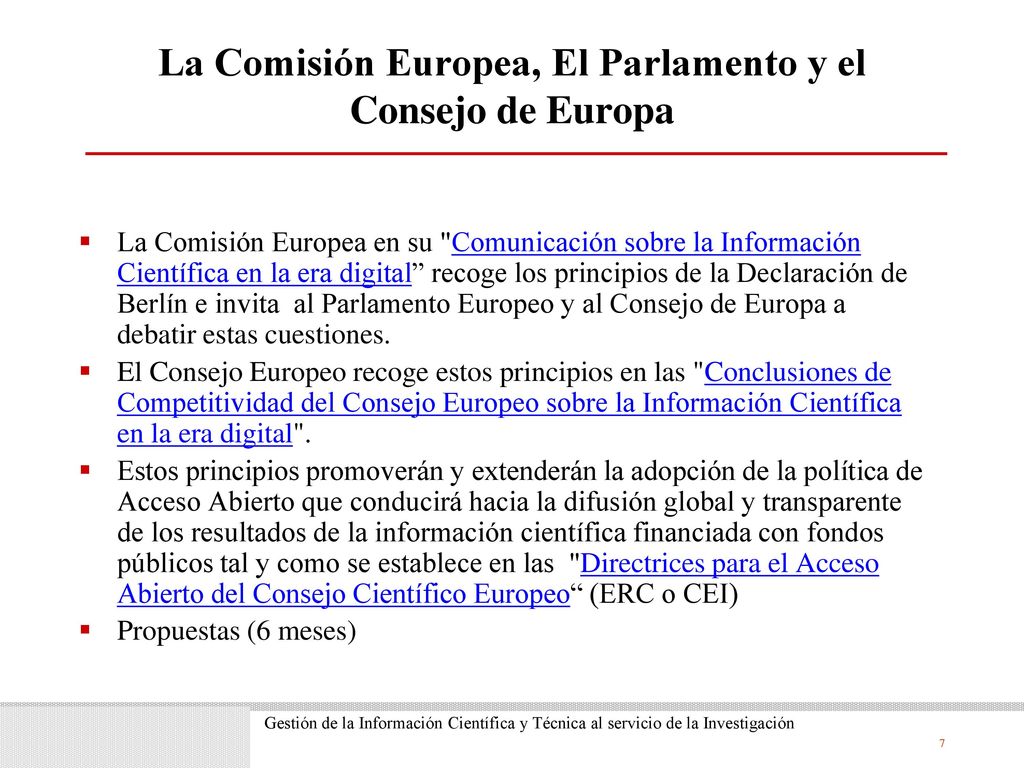 La Comisión Europea, El Parlamento y el Consejo de Europa