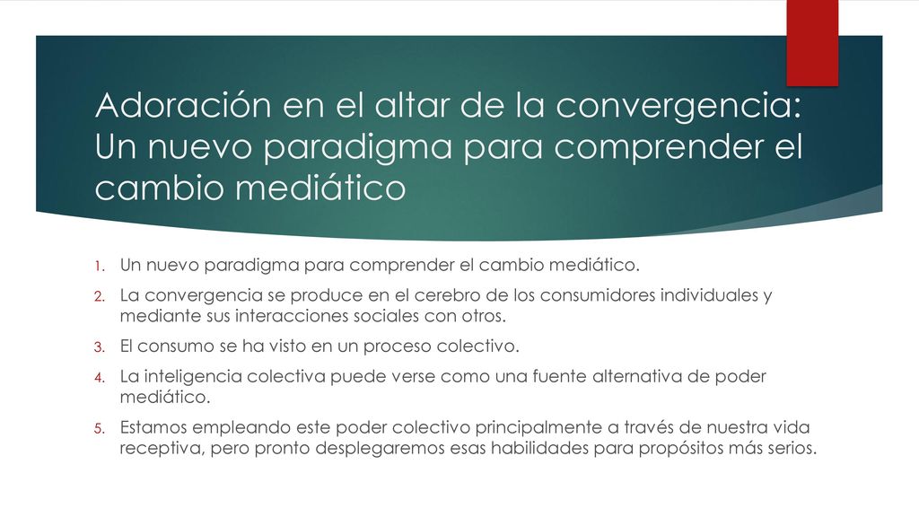 Adoración en el altar de la convergencia: Un nuevo paradigma para comprender el cambio mediático