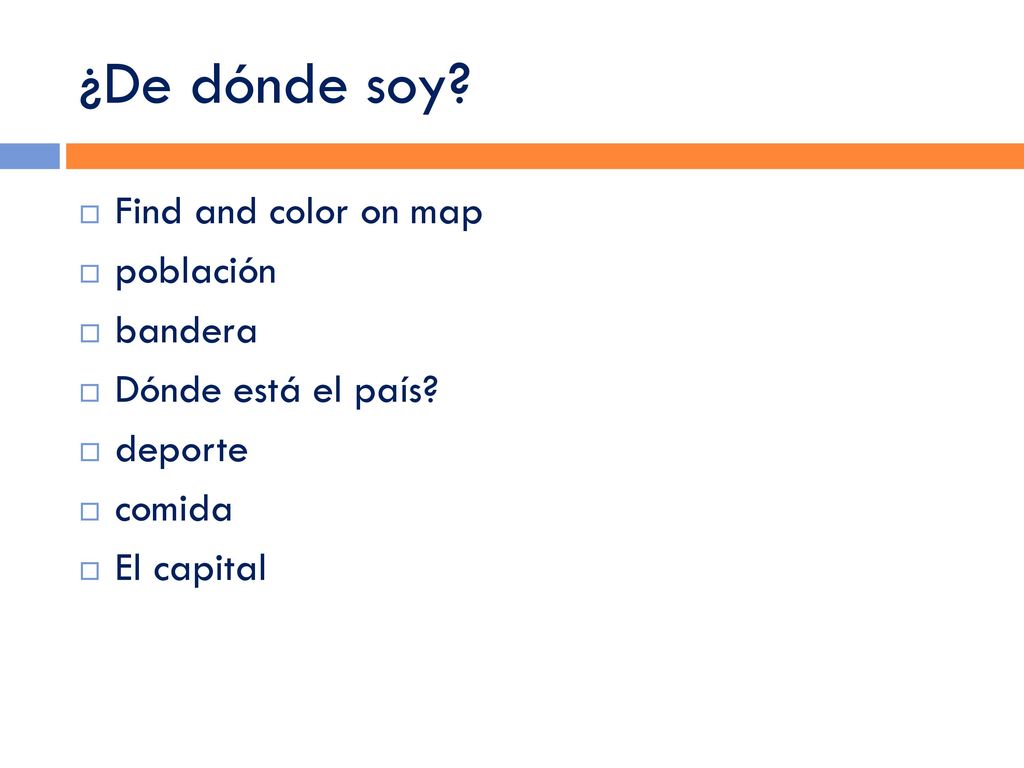 ¿De dónde soy Find and color on map población bandera
