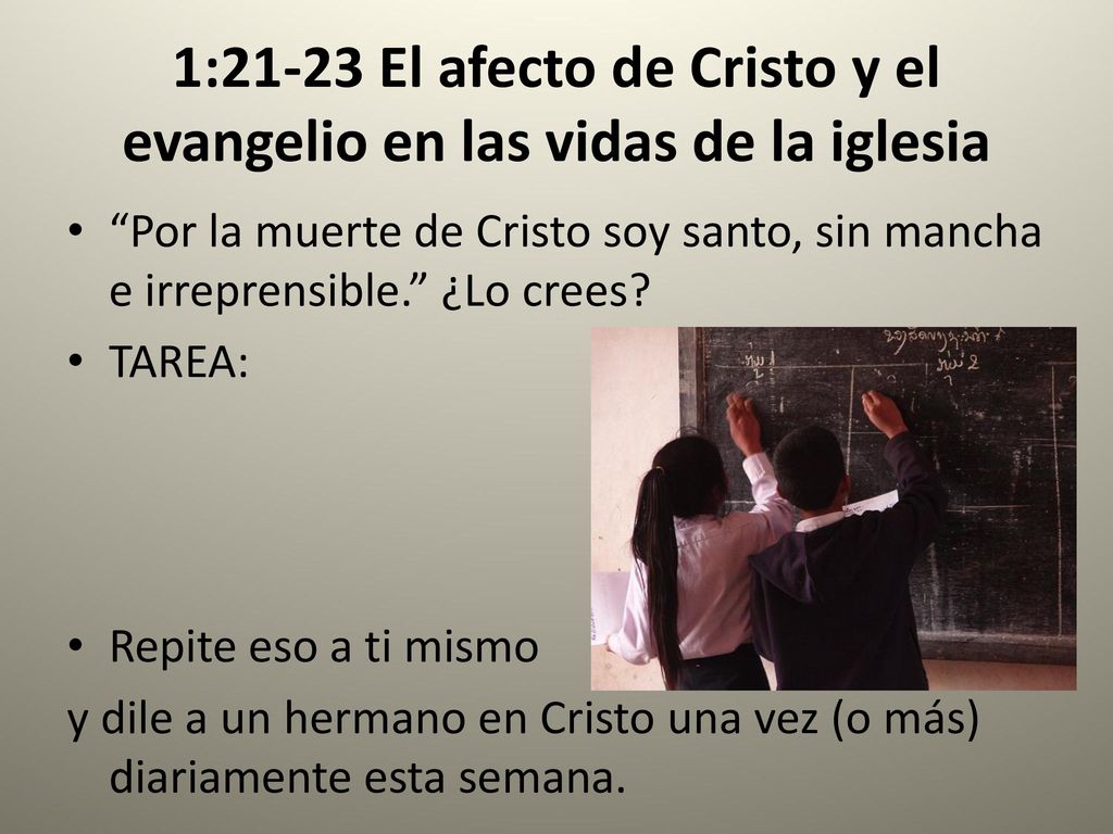 1:21-23 El afecto de Cristo y el evangelio en las vidas de la iglesia