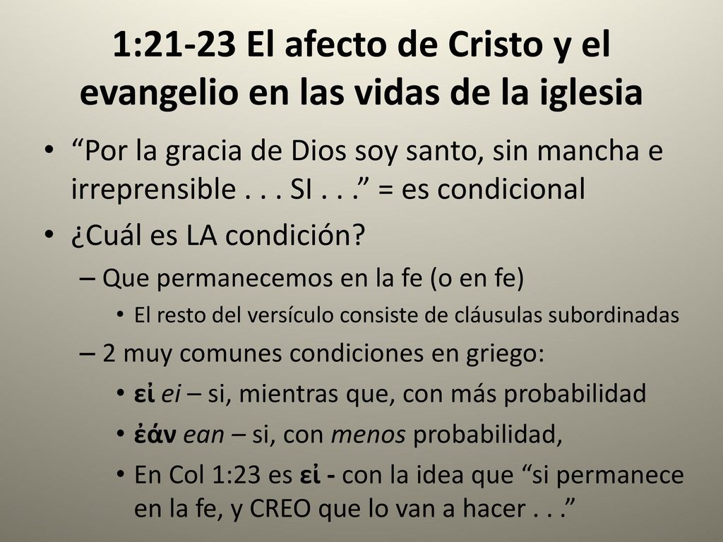 1:21-23 El afecto de Cristo y el evangelio en las vidas de la iglesia