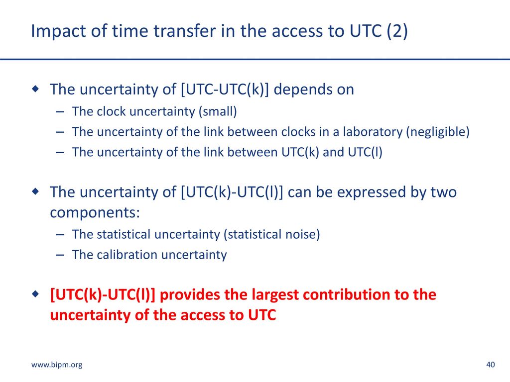 Impact of time transfer in the access to UTC (2)