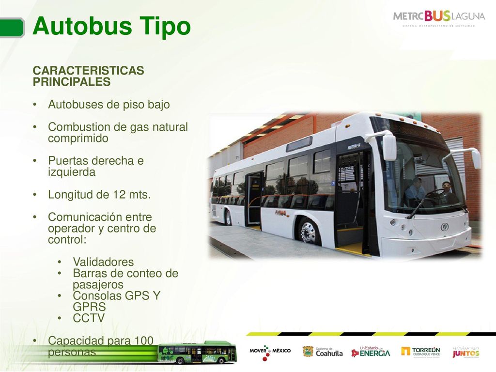 Autobus Tipo CARACTERISTICAS PRINCIPALES Autobuses de piso bajo