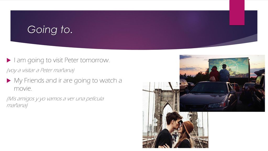 Going to. I am going to visit Peter tomorrow.