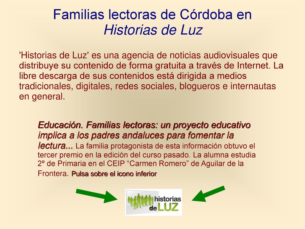 Familias lectoras de Córdoba en Historias de Luz