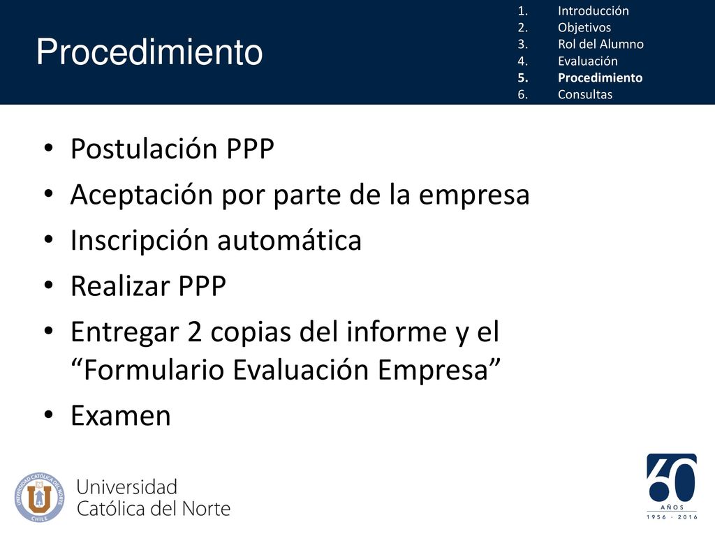 Procedimiento Postulación PPP Aceptación por parte de la empresa
