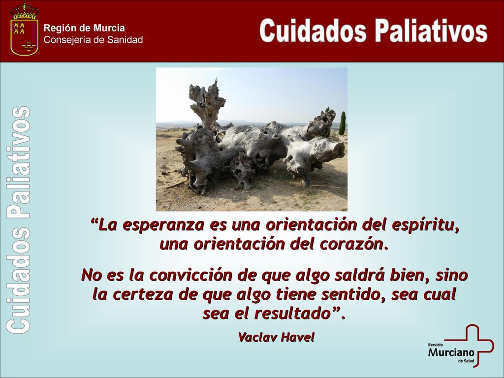 Cuidados Paliativos La esperanza es una orientación del espíritu, una orientación del corazón.