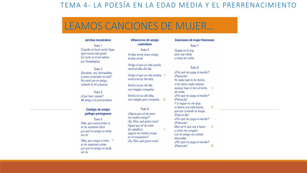 Tema 4- LA POESÍA EN LA EDAD MEDIA Y EL PRERRENACIMIENTO