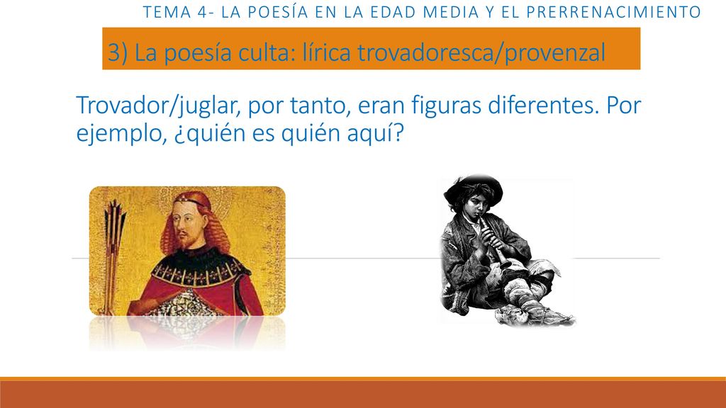 Tema 4- LA POESÍA EN LA EDAD MEDIA Y EL PRERRENACIMIENTO
