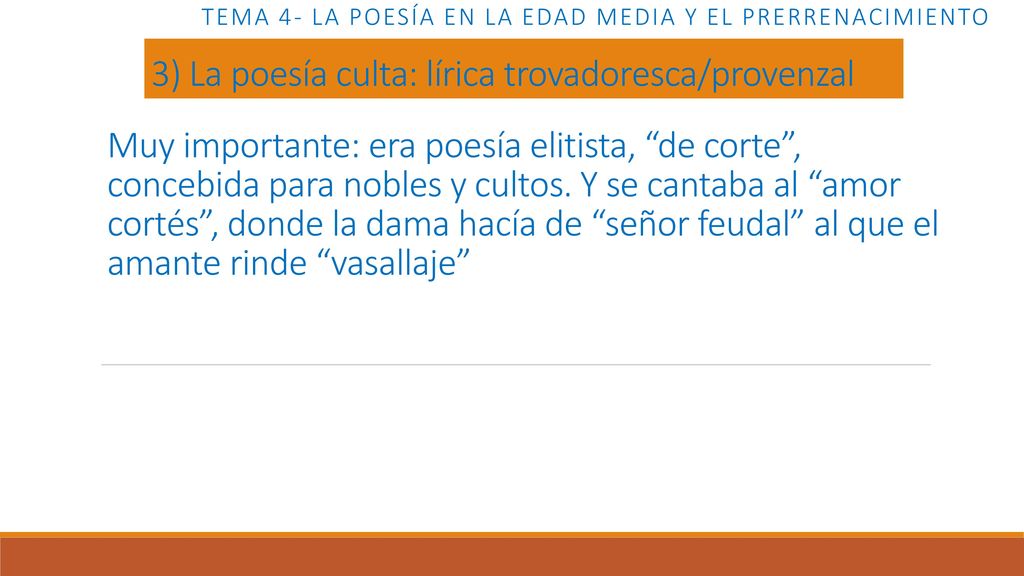 Tema 4- LA POESÍA EN LA EDAD MEDIA Y EL PRERRENACIMIENTO