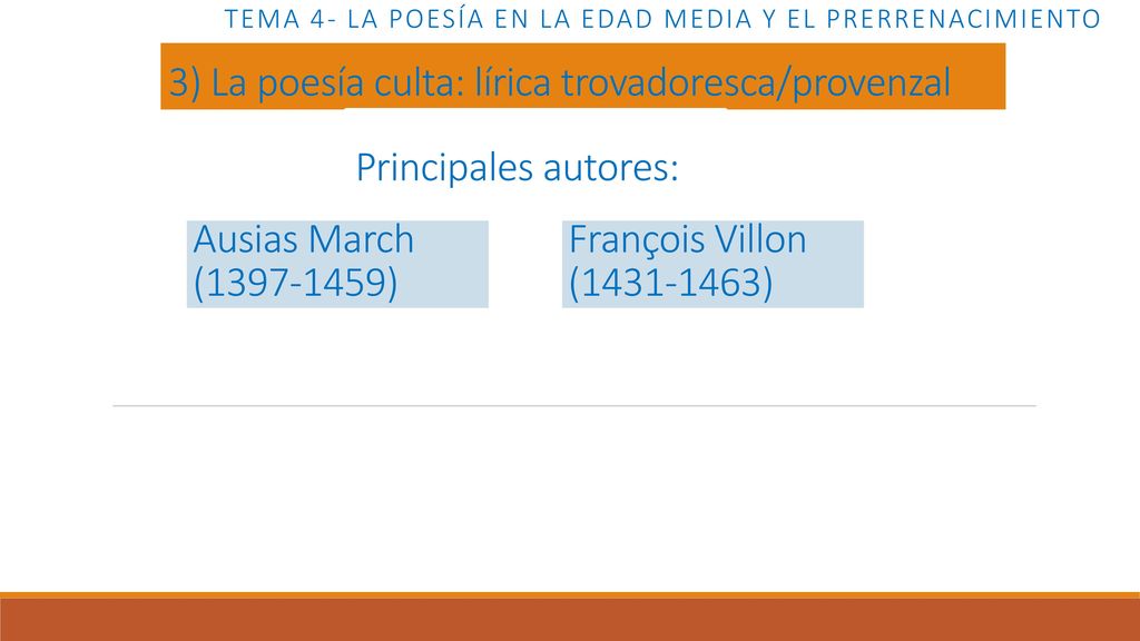 Tema 4- LA POESÍA EN LA EDAD MEDIA Y EL PRERRENACIMIENTO