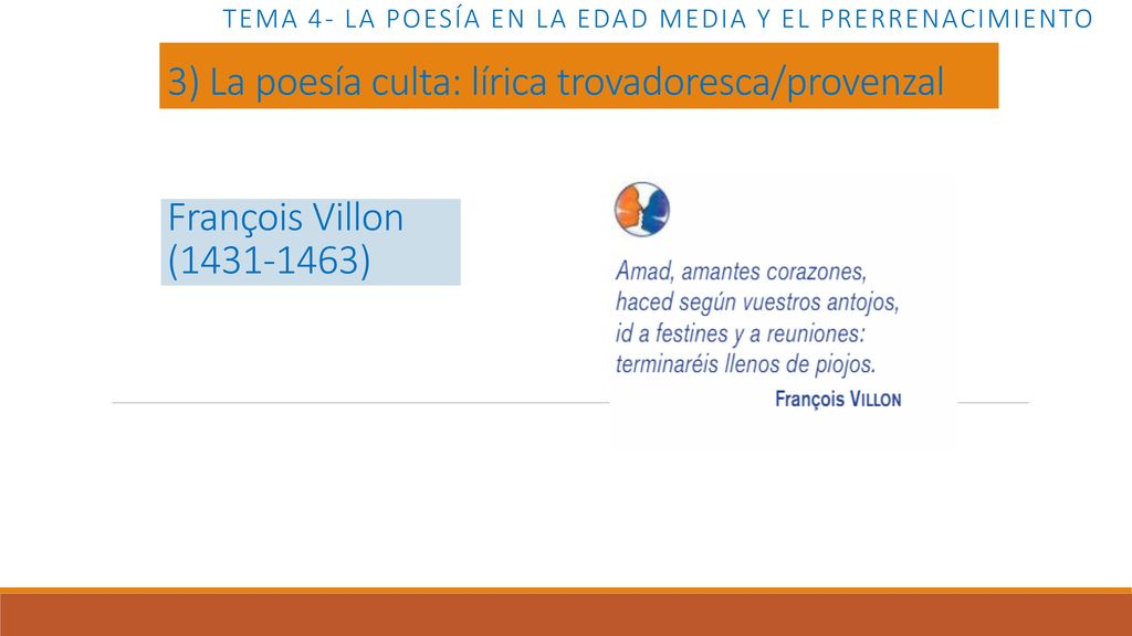 Tema 4- LA POESÍA EN LA EDAD MEDIA Y EL PRERRENACIMIENTO
