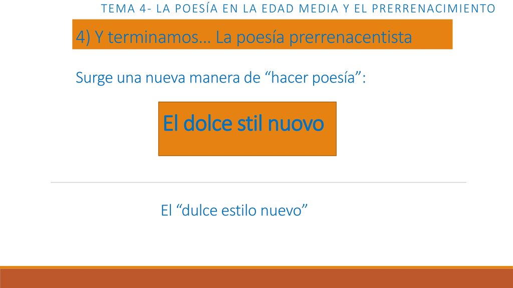 Tema 4- LA POESÍA EN LA EDAD MEDIA Y EL PRERRENACIMIENTO