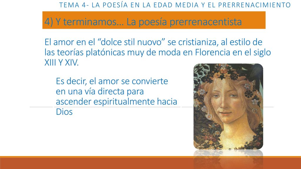 Tema 4- LA POESÍA EN LA EDAD MEDIA Y EL PRERRENACIMIENTO