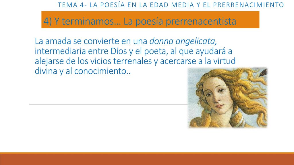 Tema 4- LA POESÍA EN LA EDAD MEDIA Y EL PRERRENACIMIENTO