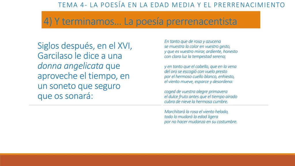 Tema 4- LA POESÍA EN LA EDAD MEDIA Y EL PRERRENACIMIENTO