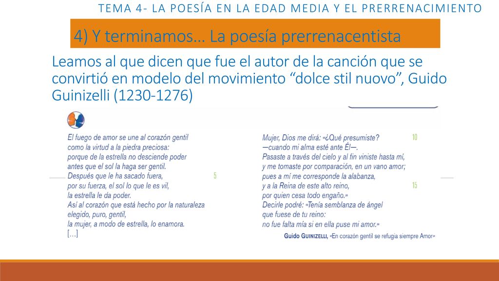 Tema 4- LA POESÍA EN LA EDAD MEDIA Y EL PRERRENACIMIENTO