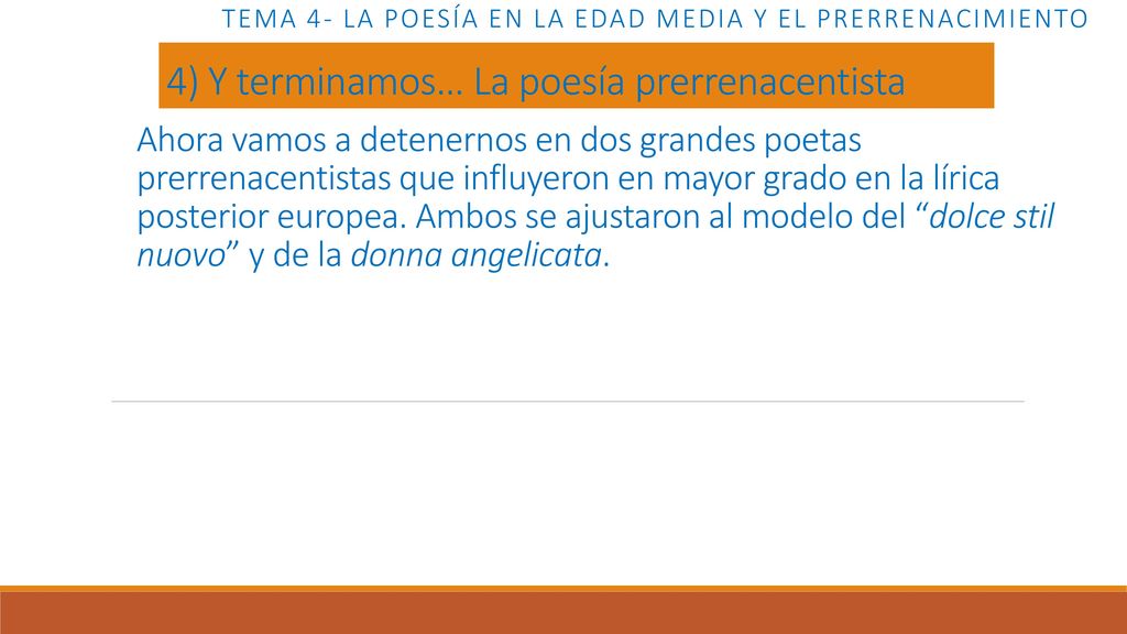 Tema 4- LA POESÍA EN LA EDAD MEDIA Y EL PRERRENACIMIENTO