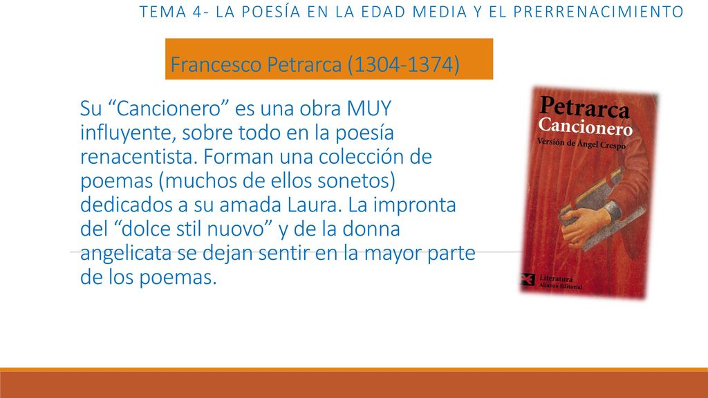 Tema 4- LA POESÍA EN LA EDAD MEDIA Y EL PRERRENACIMIENTO