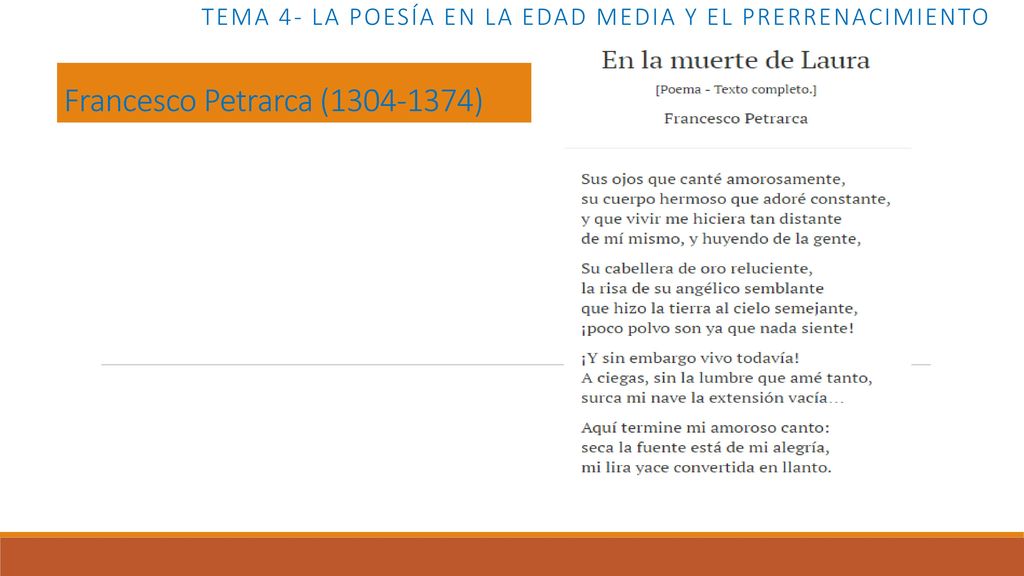 Tema 4- LA POESÍA EN LA EDAD MEDIA Y EL PRERRENACIMIENTO