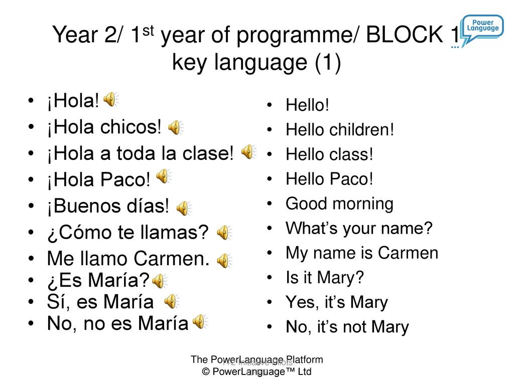 Year 2/ 1st year of programme/ BLOCK 1 key language (1)