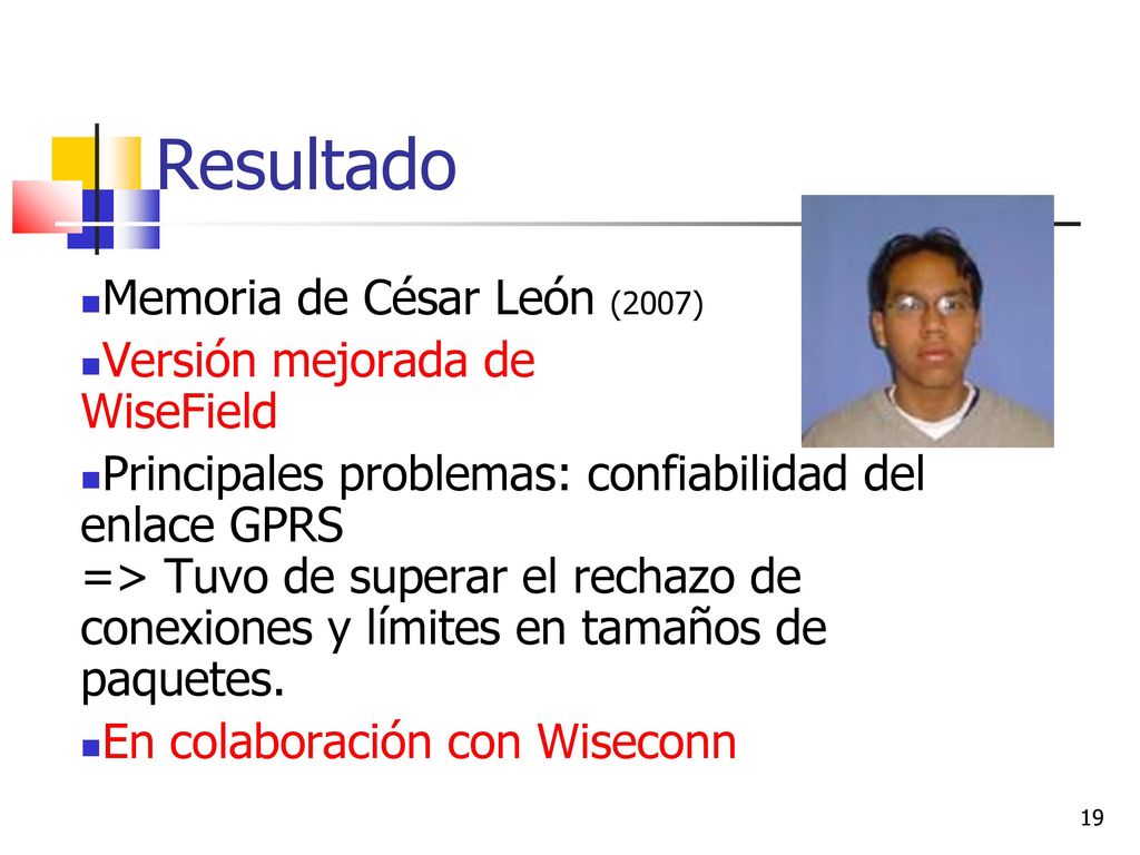 Resultado Memoria de César León (2007) Versión mejorada de WiseField