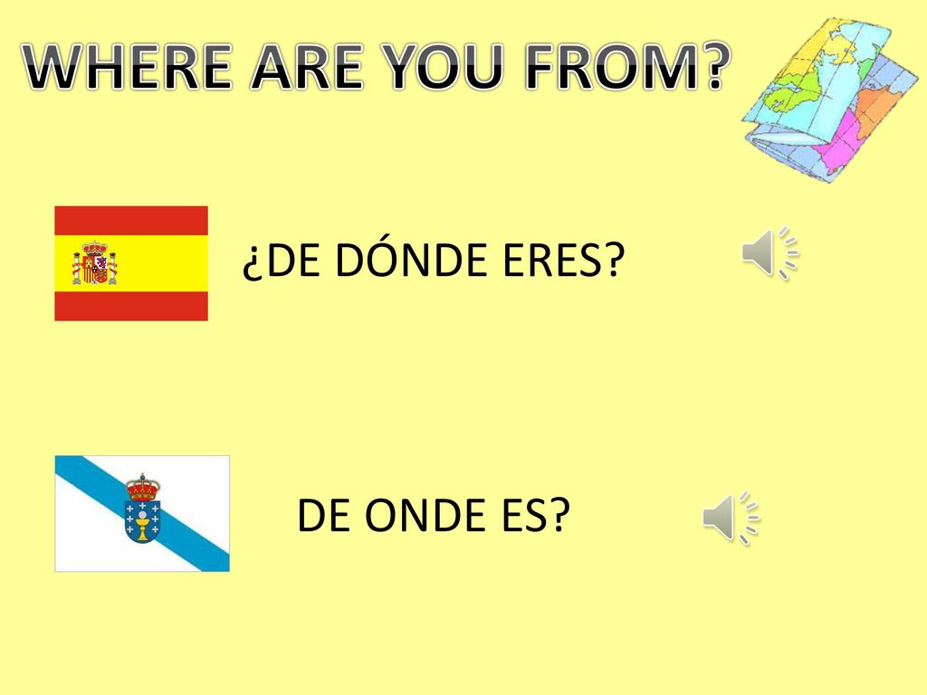 WHERE ARE YOU FROM ¿DE DÓNDE ERES DE ONDE ES