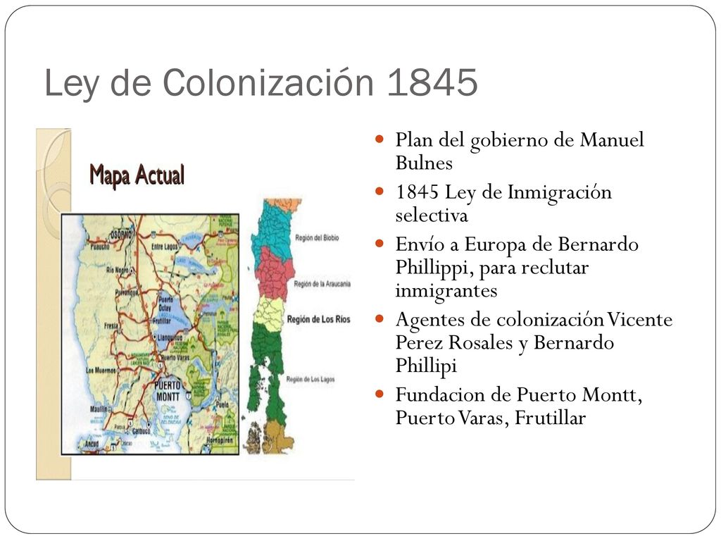 Ley de Colonización 1845 Plan del gobierno de Manuel Bulnes